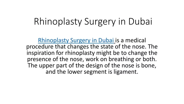 rhinoplasty surgery in dubai