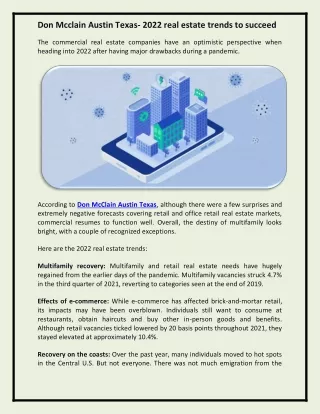 Don Mcclain Austin Texas- 2022 real estate trends to succeed