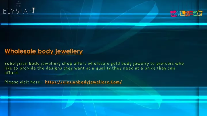 wholesale body jewellery