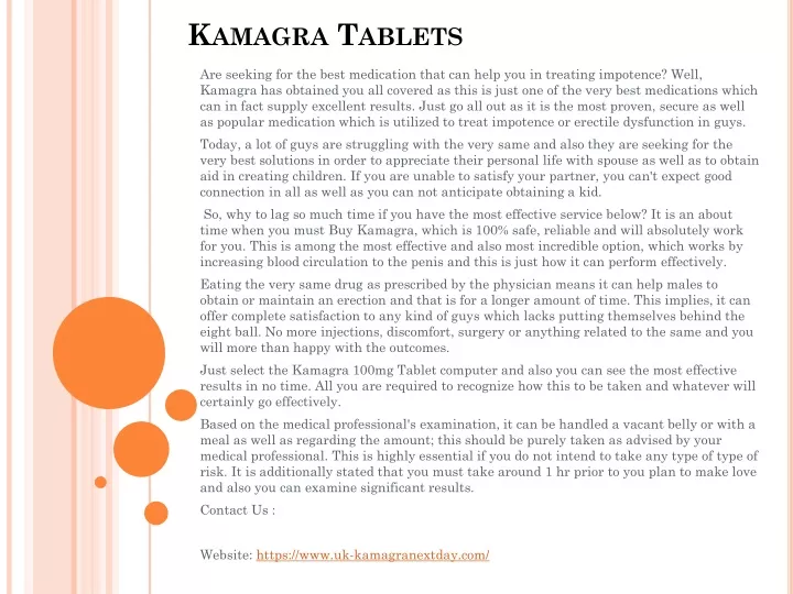 kamagra tablets