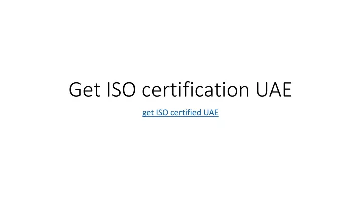 get iso certification uae
