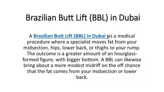 Brazilian Butt Lift (BBL) in Dubai