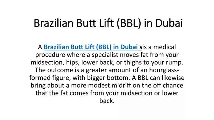 brazilian butt lift bbl in dubai