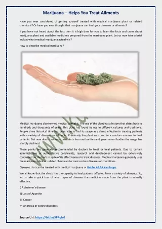 marijuana helps you treat ailments
