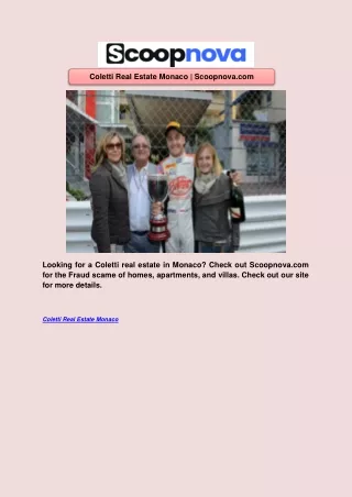 Coletti Real Estate Monaco | Scoopnova.com