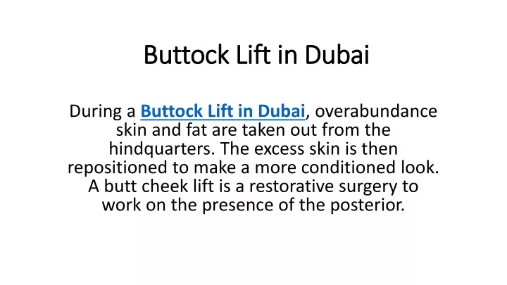 buttock lift in dubai