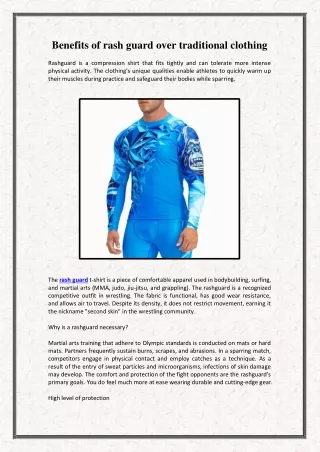 Benefits of rash guard over traditional clothing