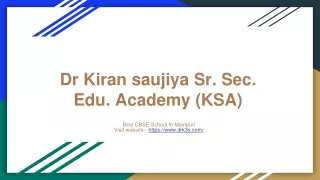 Top Best CBSE School In Mainpuri - Dr.Kiran Saujiya School