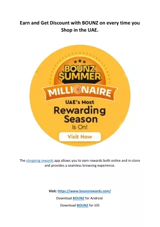 earn and get discount with bounz on every time