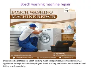 Bosch washing machine repair