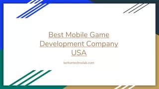 Best Mobile Game Development Company USA