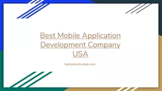 Best Mobile Application Development Company USA