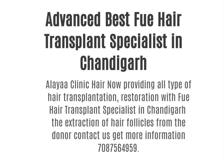 advanced best fue hair transplant specialist