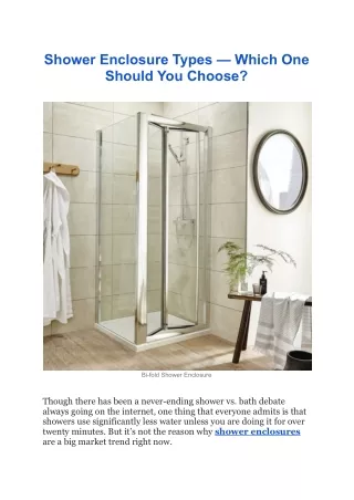 shower enclosure types which one should you choose