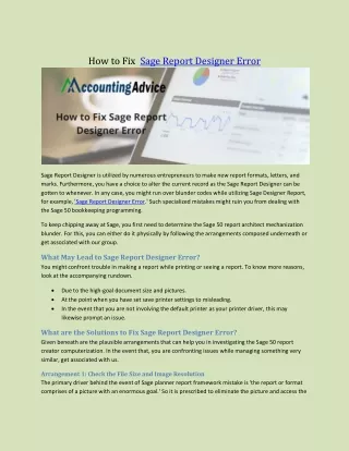 how to fix sage report designer error