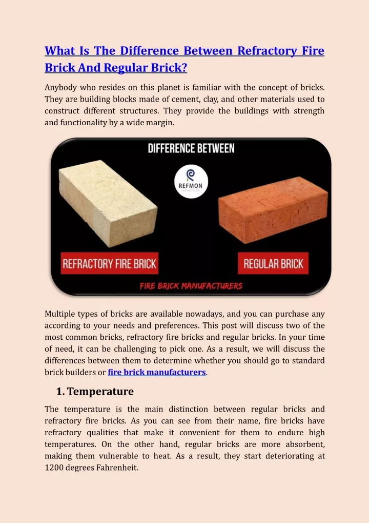 what is the difference between refractory fire