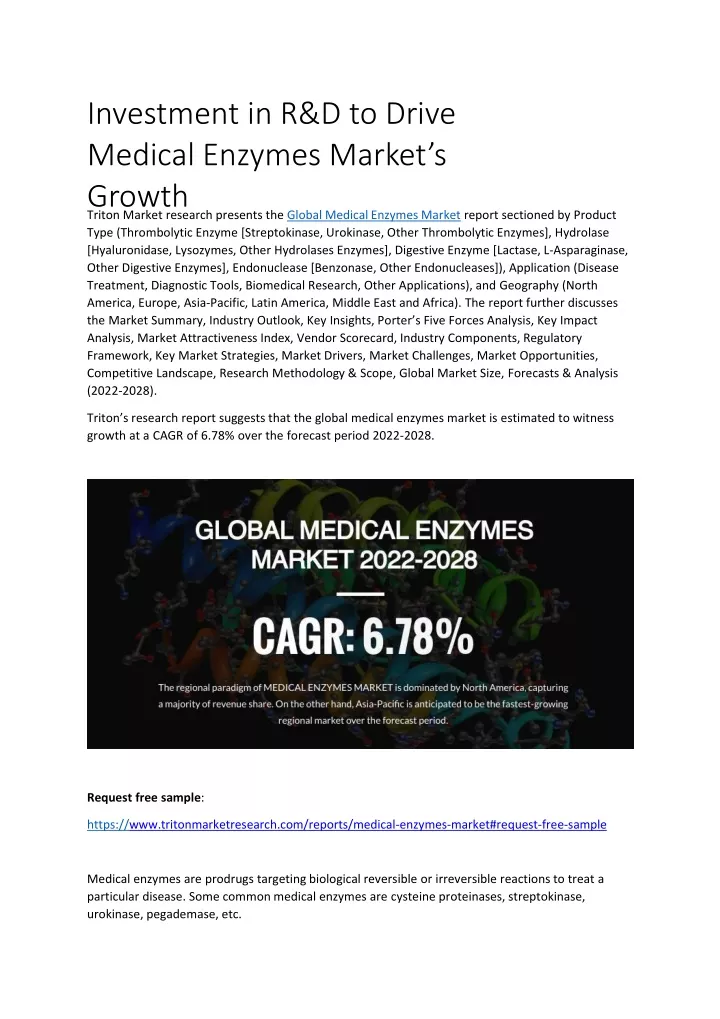 investment in r d to drive medical enzymes market