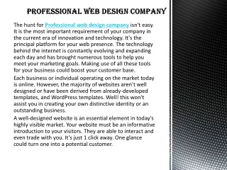 Professional web design company