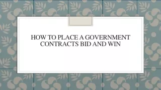 How To Place A Government Contracts Bid And Win
