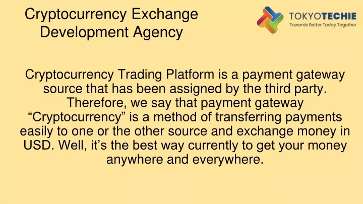 cryptocurrency exchange development agency