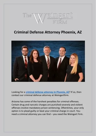 Criminal Defense Attorney Phoenix, AZ