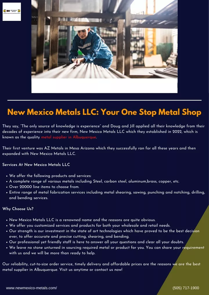 new mexico metals llc your one stop metal shop