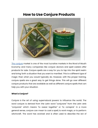 how to use conjure products