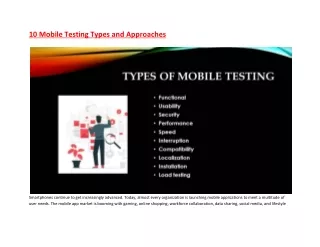 10 Mobile Testing Types and Approaches