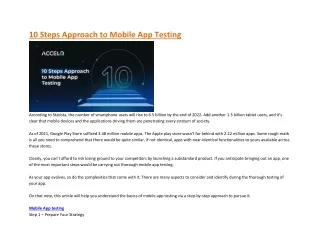 10 Steps Approach to Mobile App Testing