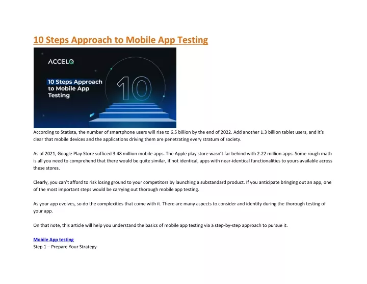 10 steps approach to mobile app testing