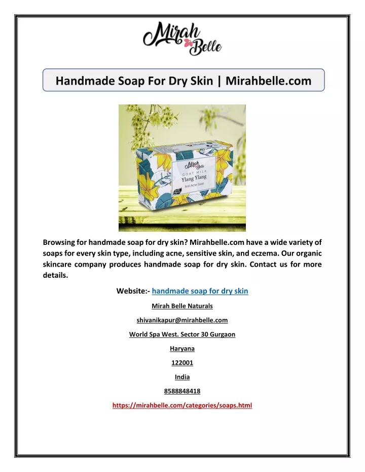 handmade soap for dry skin mirahbelle com