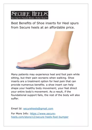 Best Benefits of Shoe inserts for Heel spurs from Secure heels.