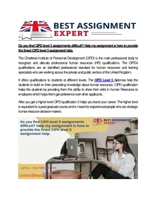 do you find cipd level 5 assignments difficult