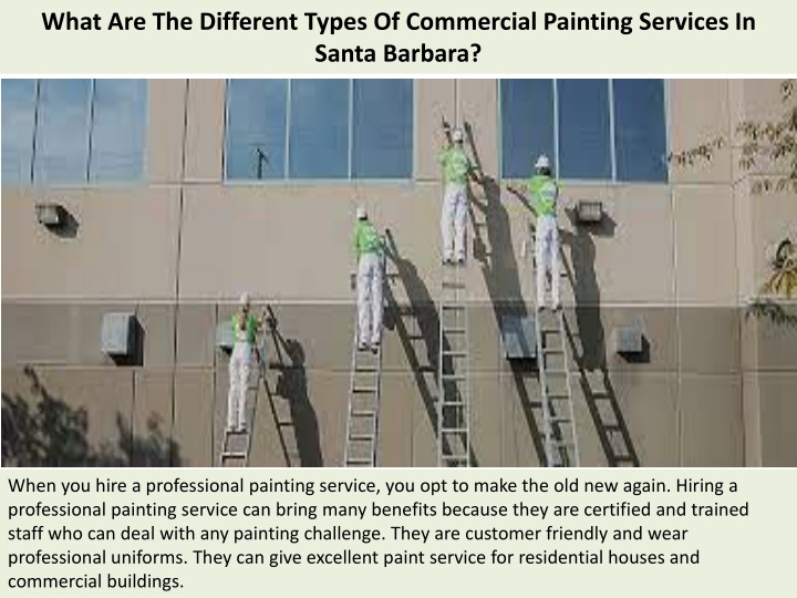 what are the different types of commercial painting services in santa barbara