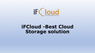 iFCloud -Best Cloud Storage solution