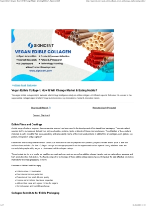 Vegan Edible Collagen How It Will Change Market & Eating Habits - Signicent LLP