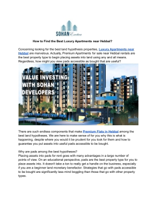 How to Find the Best Luxury Apartments near Hebbal