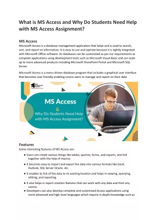 What is MS Access and Why Do Students Need Help with MS Access Assignment?