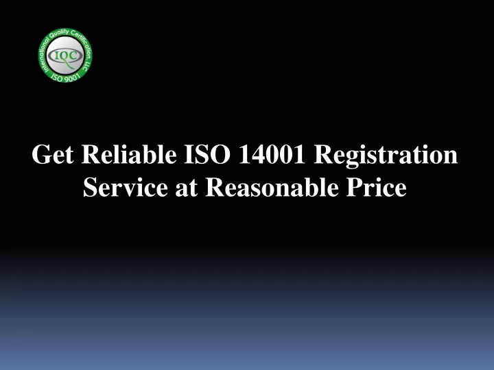 get reliable iso 14001 registration service