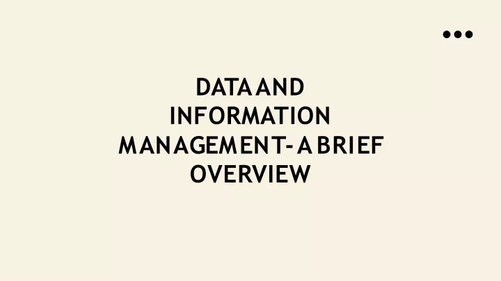 data and information