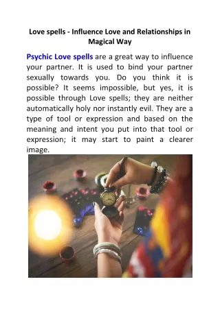 Love spells - Influence Love and Relationships in a Magical Way