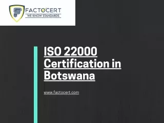 ISO 22000 Certification in Botswana