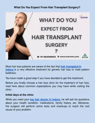 what do you expect from hair transplant surgery
