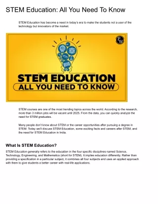 stem education all you need to know