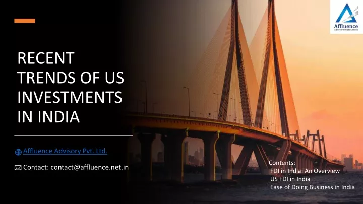 recent trends of us investments in india