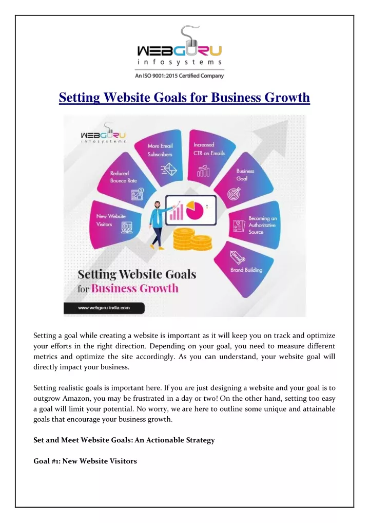 setting website goals for business growth