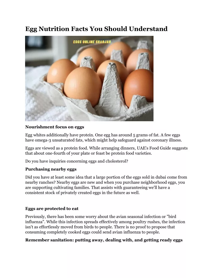 egg nutrition facts you should understand