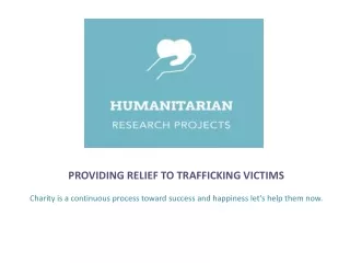 providing relief to trafficking victims charity