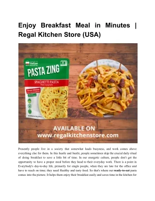 Enjoy Breakfast Meal in Minutes _ Regal Kitchen Store USA