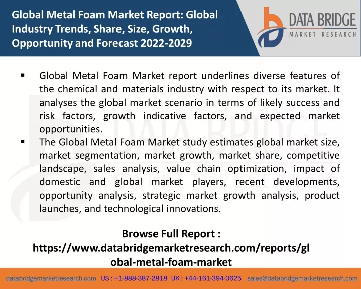 global metal foam market report global industry
